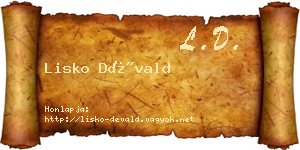 Lisko Dévald névjegykártya